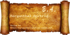Bergenthal Asztrid névjegykártya